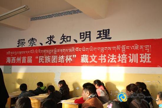 མཚོ་ནུབ་ཁུལ་དུ༼མི་རིགས་མཐུན་སྒྲིལ་རྟགས་མའི༽སོག་བོད་ཀྱི་ཡིག་གཟུགས་གསོ་སྦྱོང་འཛིན་གྲྭ་སྤེལ་བ།